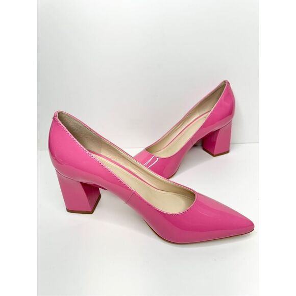 Marc Fisher Pumps Womens Size 5.5 Zala in Barbie Pink Leather Pointed Toe Heels - Picture 4 of 11